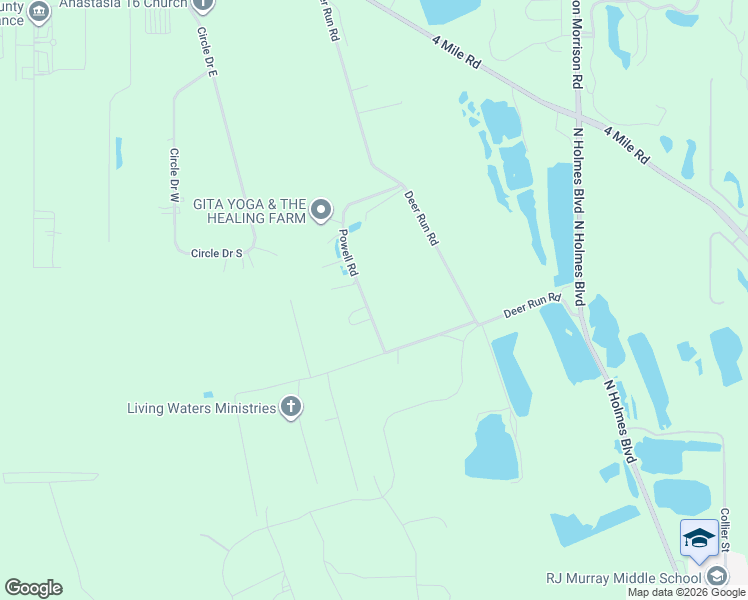 map of restaurants, bars, coffee shops, grocery stores, and more near 1960 Powell Road in St. Augustine