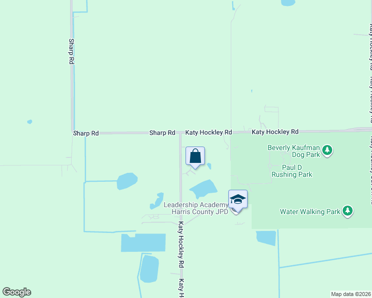 map of restaurants, bars, coffee shops, grocery stores, and more near 8850 Katy Hockley Road in Katy