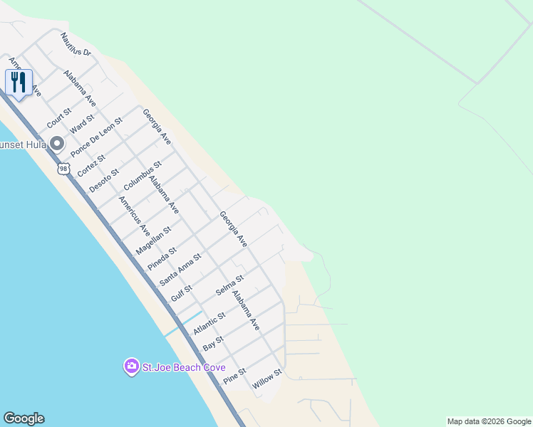 map of restaurants, bars, coffee shops, grocery stores, and more near 478 Santa Anna Street in Port St. Joe
