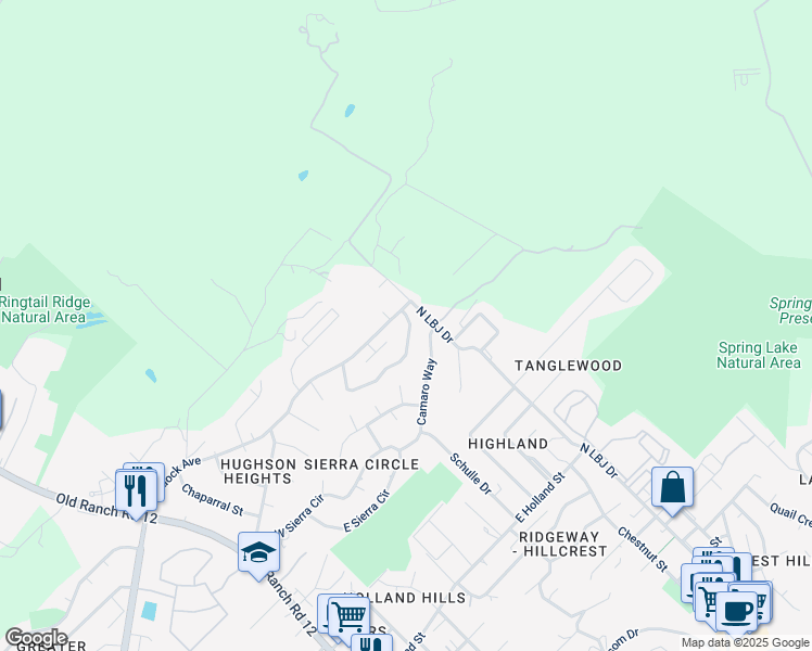 map of restaurants, bars, coffee shops, grocery stores, and more near 117-119 Cedargrove in San Marcos