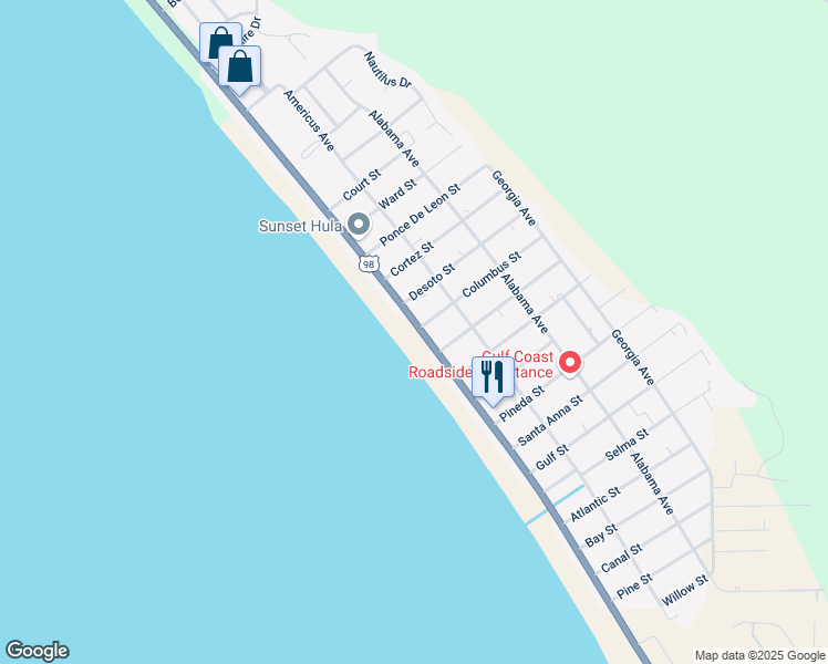 map of restaurants, bars, coffee shops, grocery stores, and more near 7401 West Highway 98 in Port Saint Joe