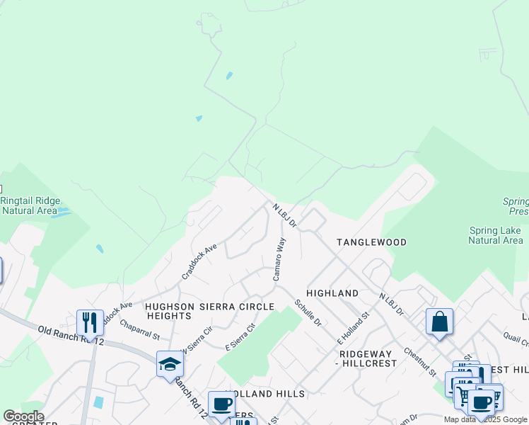 map of restaurants, bars, coffee shops, grocery stores, and more near 117-119 Cedargrove in San Marcos