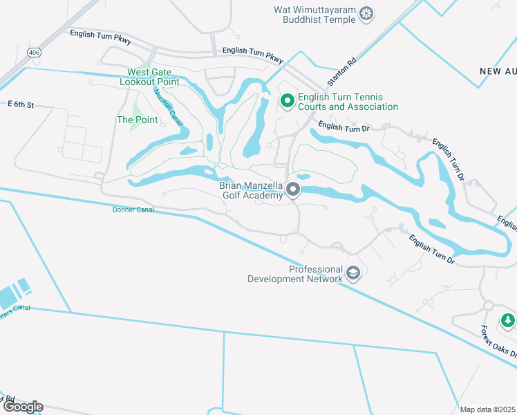 map of restaurants, bars, coffee shops, grocery stores, and more near 62 Harbour Town Court in New Orleans