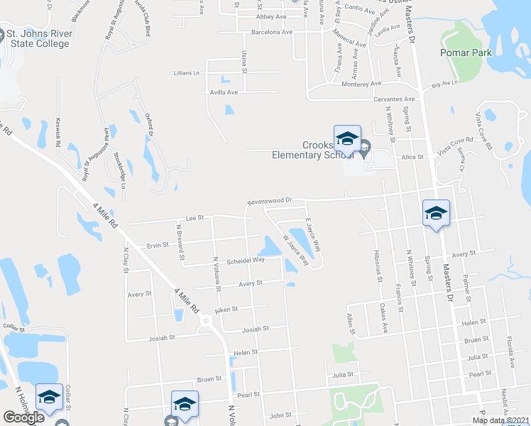map of restaurants, bars, coffee shops, grocery stores, and more near West Jayce in Saint Augustine