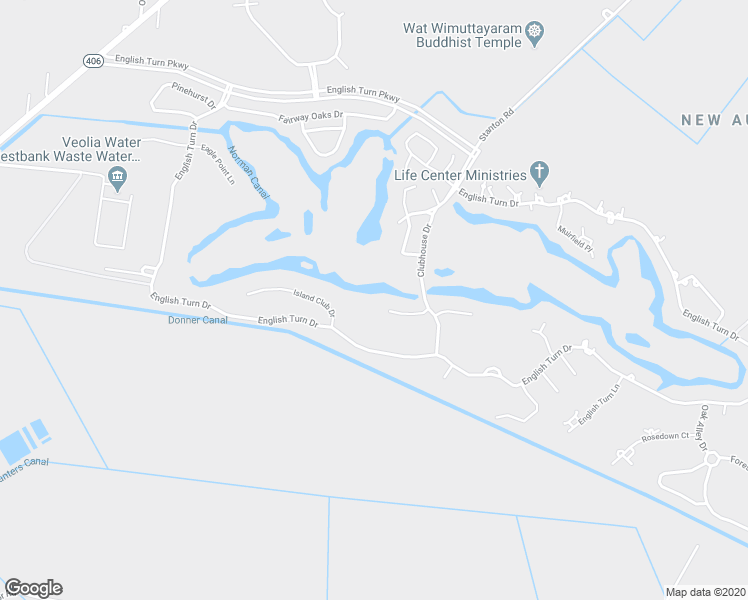 map of restaurants, bars, coffee shops, grocery stores, and more near 92 Harbour Town Court in New Orleans