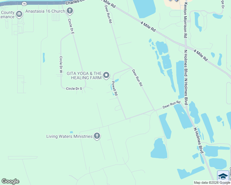 map of restaurants, bars, coffee shops, grocery stores, and more near 1960-2112 Powell Rd in St Augustine