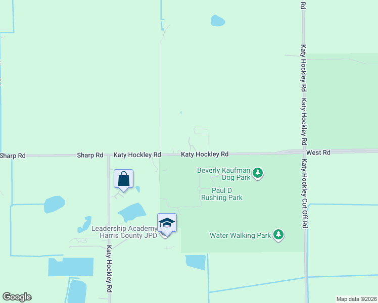 map of restaurants, bars, coffee shops, grocery stores, and more near 9125 Katy Hockley Road in Katy