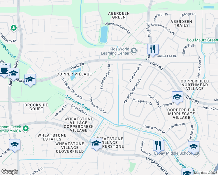 map of restaurants, bars, coffee shops, grocery stores, and more near 8503 Waiting Springs Lane in Houston
