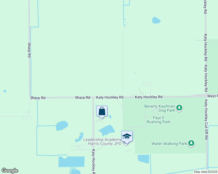 map of restaurants, bars, coffee shops, grocery stores, and more near 9009 Katy Hockley Road in Katy