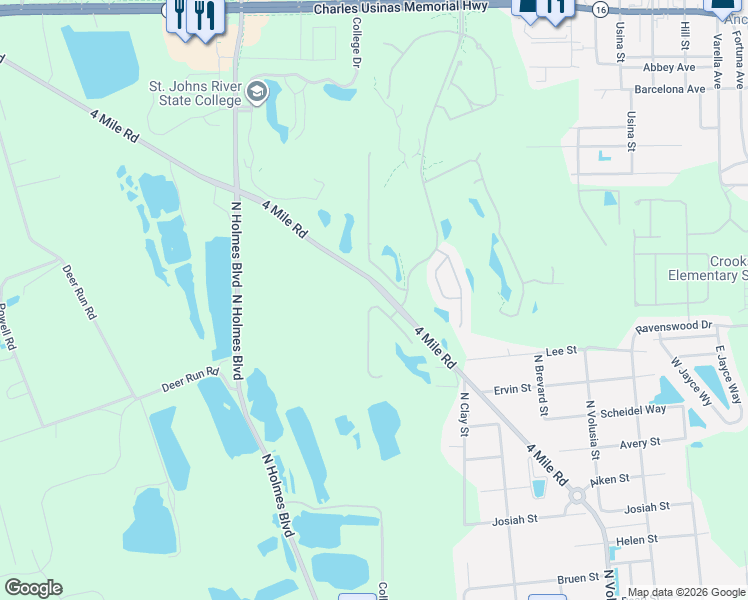 map of restaurants, bars, coffee shops, grocery stores, and more near 2028 West Lymington Way in St. Augustine