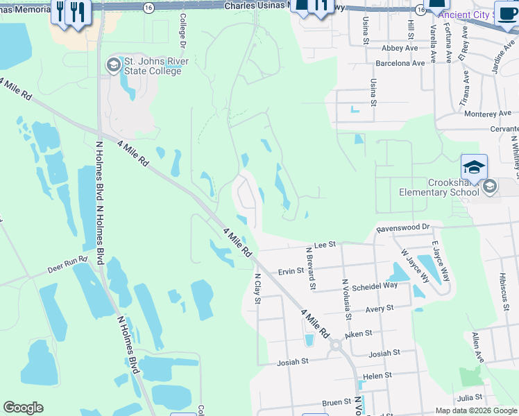 map of restaurants, bars, coffee shops, grocery stores, and more near 1456 Stockbridge Lane in St. Augustine