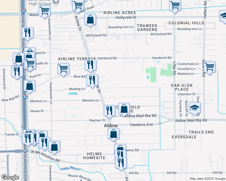 map of restaurants, bars, coffee shops, grocery stores, and more near 206 Holtman Street in Houston