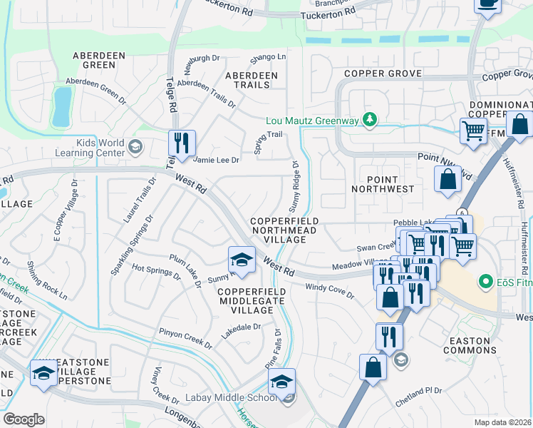 map of restaurants, bars, coffee shops, grocery stores, and more near 8530 Lake Crystal Drive in Houston