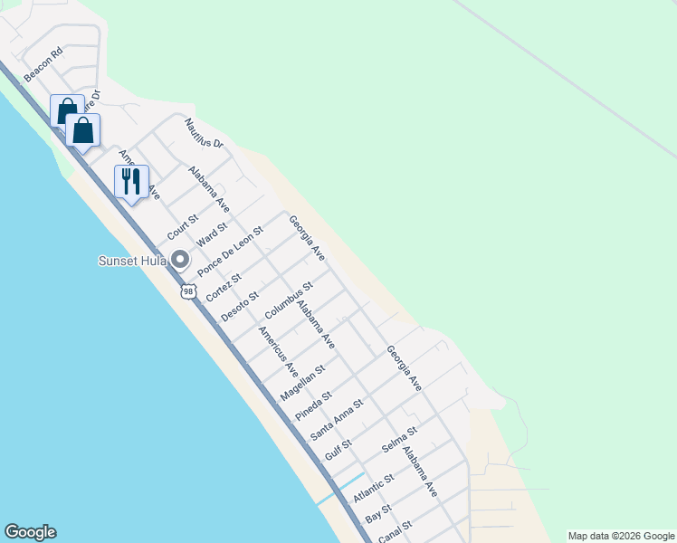 map of restaurants, bars, coffee shops, grocery stores, and more near 353 Columbus Street in Port St. Joe
