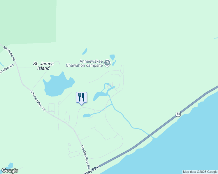 map of restaurants, bars, coffee shops, grocery stores, and more near 332 Eagles Way in Carrabelle