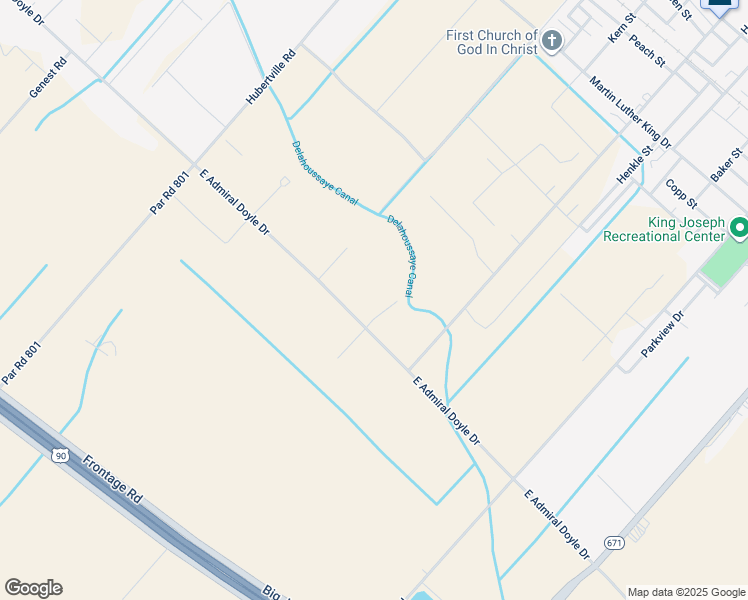 map of restaurants, bars, coffee shops, grocery stores, and more near 10901 East Admiral Doyle Drive in Jeanerette