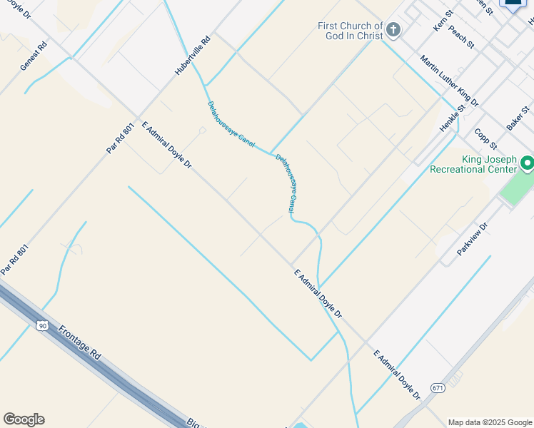 map of restaurants, bars, coffee shops, grocery stores, and more near 10901 East Admiral Doyle Drive in Jeanerette