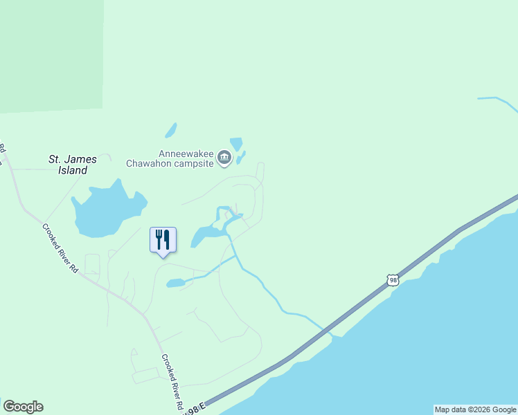 map of restaurants, bars, coffee shops, grocery stores, and more near 313 Royal Tern Way in Carrabelle