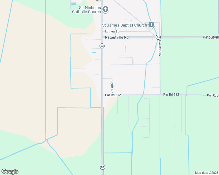 map of restaurants, bars, coffee shops, grocery stores, and more near 5008 Clyde Dr in New Iberia