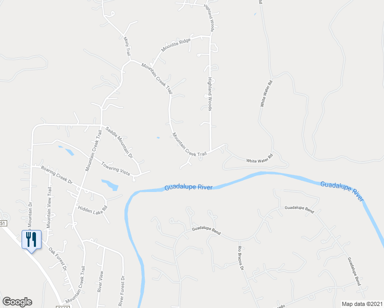 map of restaurants, bars, coffee shops, grocery stores, and more near 101 Misty Waters in Boerne