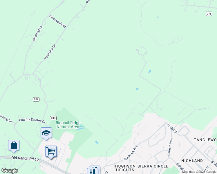 map of restaurants, bars, coffee shops, grocery stores, and more near Aquifer Oaks Trail in San Marcos