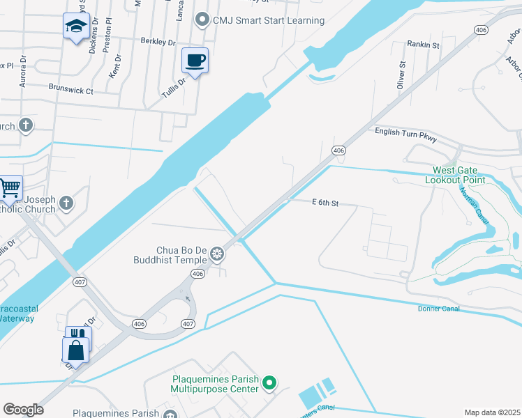 map of restaurants, bars, coffee shops, grocery stores, and more near 3681 Bennett Street in New Orleans