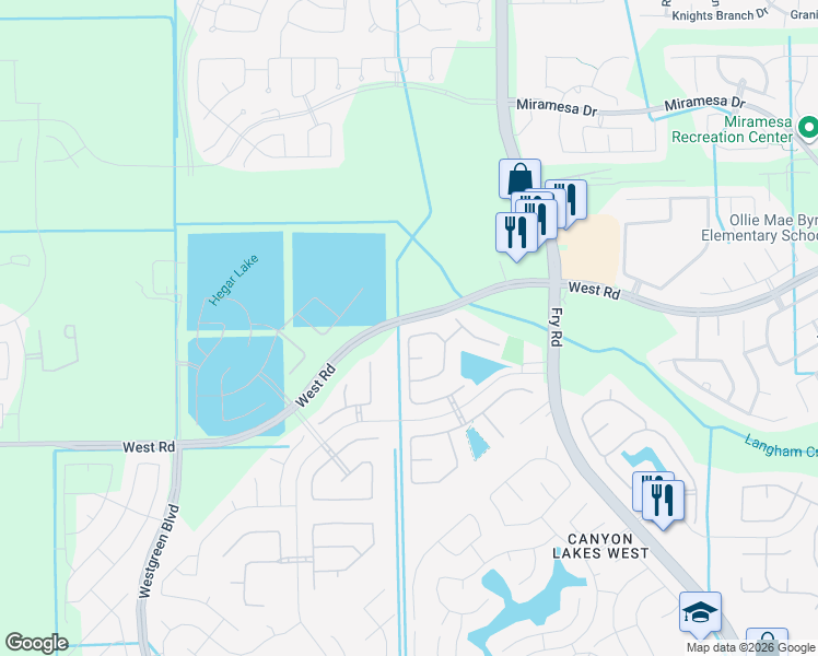 map of restaurants, bars, coffee shops, grocery stores, and more near 20730 Cupshire Drive in Harris County