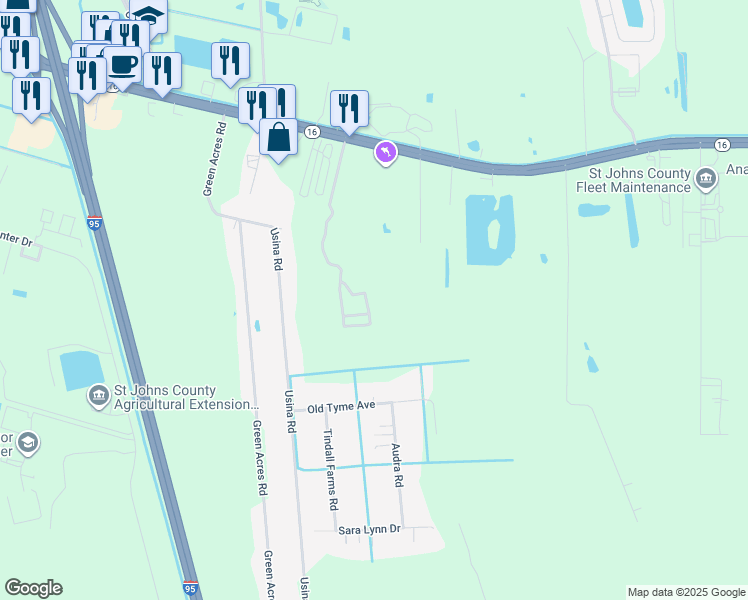 map of restaurants, bars, coffee shops, grocery stores, and more near 260 Old Village Center Circle in St. Augustine