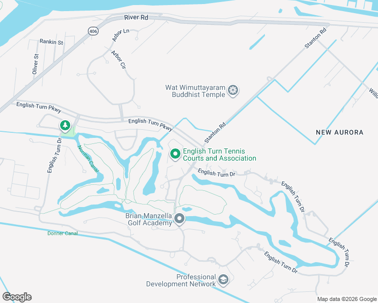 map of restaurants, bars, coffee shops, grocery stores, and more near 3 Bear Creek Drive in New Orleans