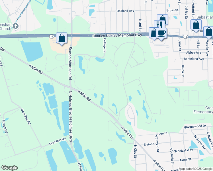 map of restaurants, bars, coffee shops, grocery stores, and more near 1829 Keswick Road in St. Augustine