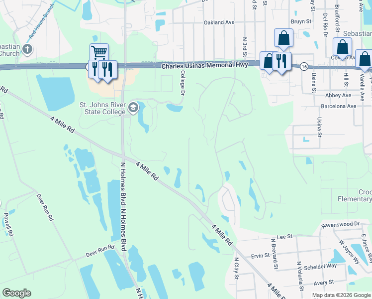 map of restaurants, bars, coffee shops, grocery stores, and more near 1837 Keswick Road in St. Augustine