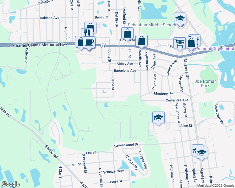 map of restaurants, bars, coffee shops, grocery stores, and more near 432 Avilla Avenue in St. Augustine