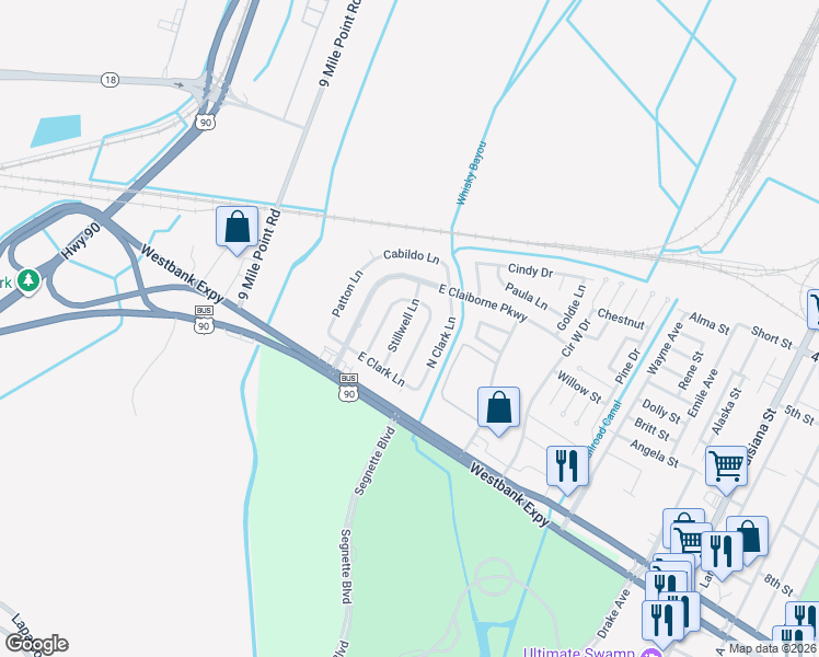 map of restaurants, bars, coffee shops, grocery stores, and more near 913 Stillwell Lane in Bridge City