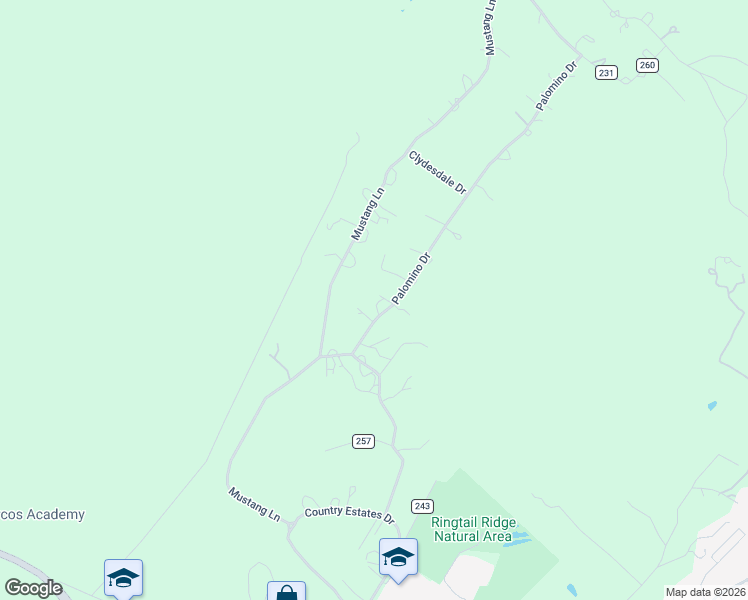 map of restaurants, bars, coffee shops, grocery stores, and more near 1109 Palomino Drive in San Marcos