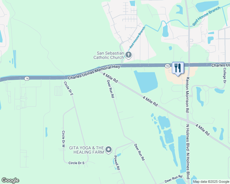 map of restaurants, bars, coffee shops, grocery stores, and more near 2510 Deer Run Road in St. Augustine
