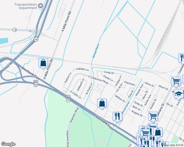 map of restaurants, bars, coffee shops, grocery stores, and more near 4217 Delaware Ave in Bridge City
