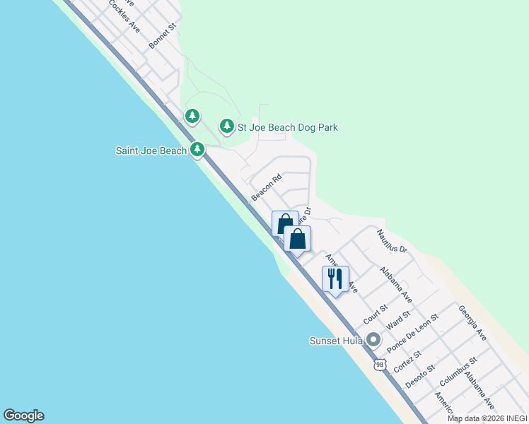 map of restaurants, bars, coffee shops, grocery stores, and more near 8409 Tradewinds Drive in Port St. Joe