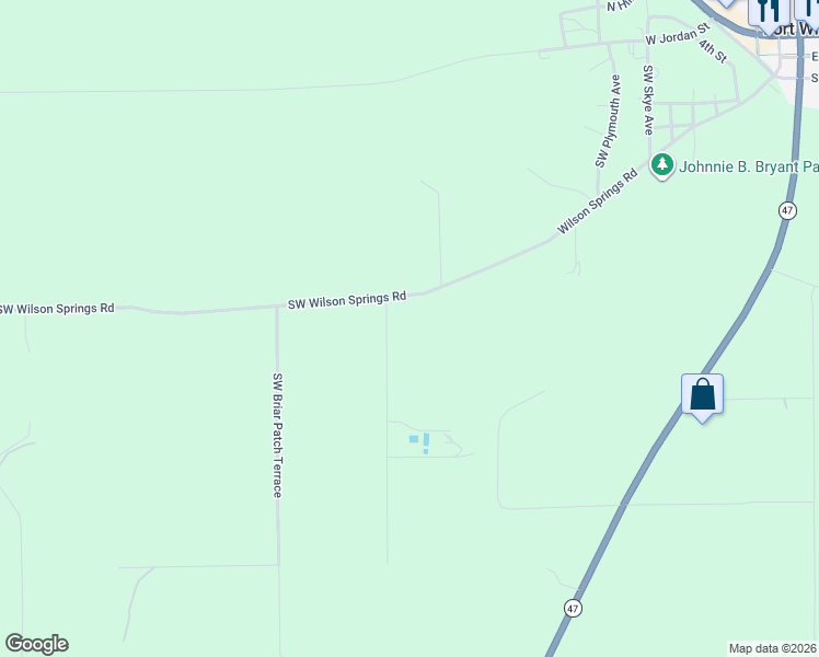 map of restaurants, bars, coffee shops, grocery stores, and more near 207 Southwest River Oak Court in Fort White