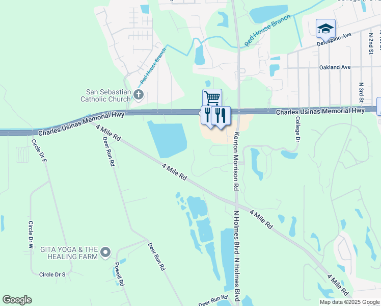 map of restaurants, bars, coffee shops, grocery stores, and more near 336 Mission Trace Drive in St. Augustine