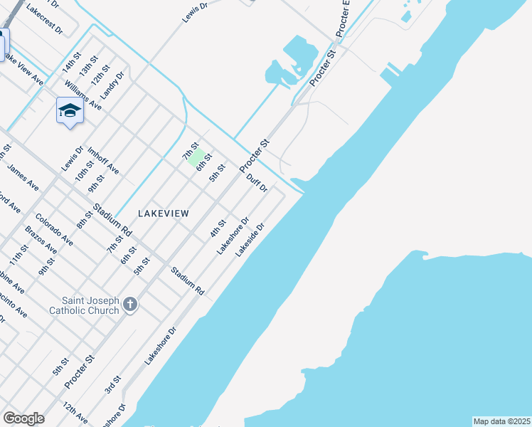 map of restaurants, bars, coffee shops, grocery stores, and more near 5231 Lakeside Drive in Port Arthur