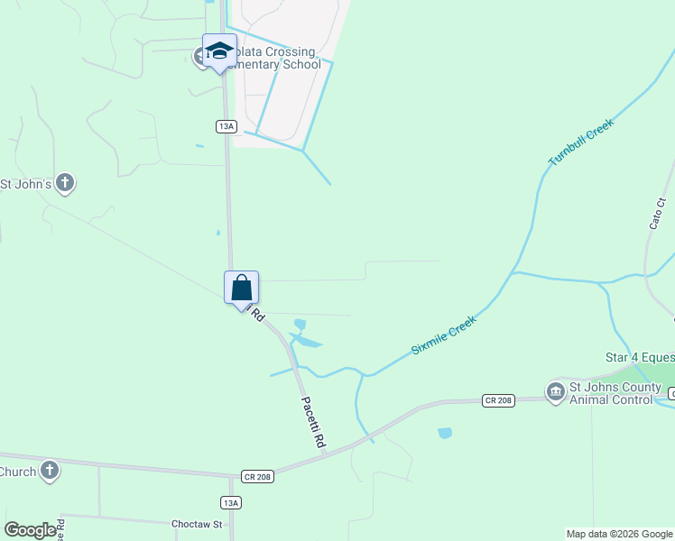 map of restaurants, bars, coffee shops, grocery stores, and more near 4928 Vogel Road in St. Augustine