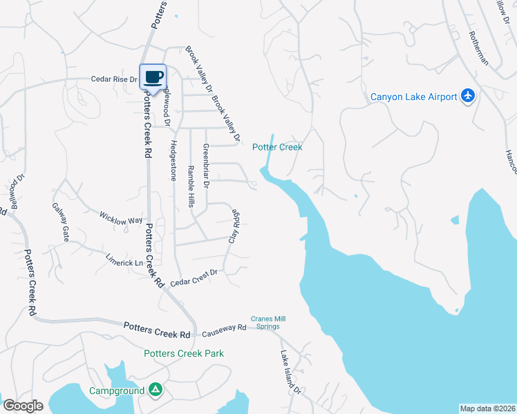 map of restaurants, bars, coffee shops, grocery stores, and more near 539 Clay Ridge in Canyon Lake