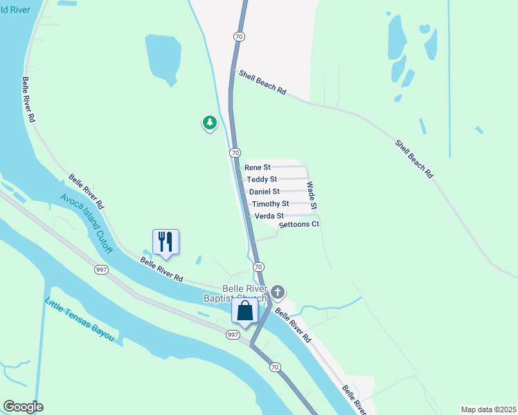 map of restaurants, bars, coffee shops, grocery stores, and more near 101-135 Verda Street in Pierre Part