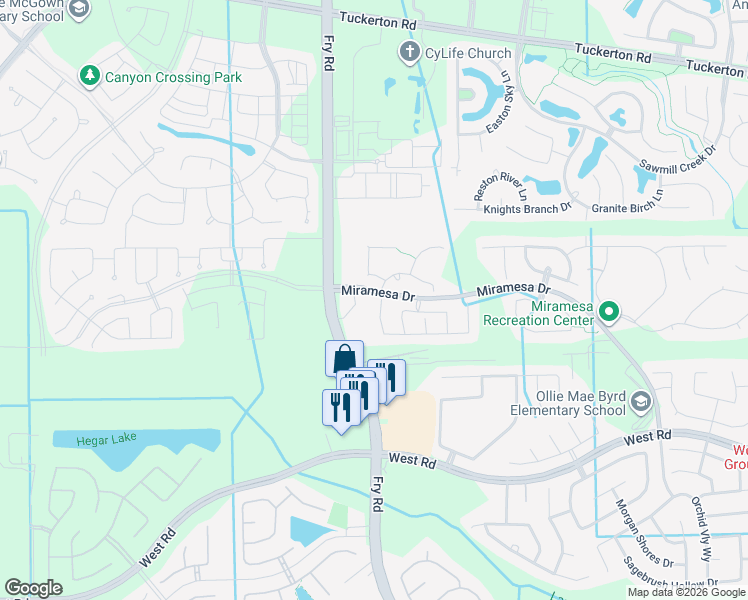 map of restaurants, bars, coffee shops, grocery stores, and more near 20615 Fawn Hill Lane in Cypress