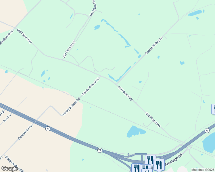 map of restaurants, bars, coffee shops, grocery stores, and more near 3263 Old Plum Highway in La Grange