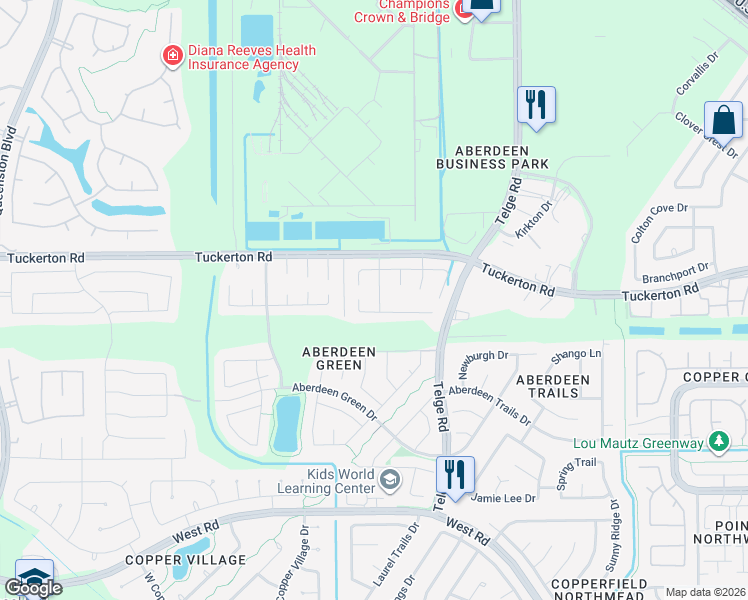 map of restaurants, bars, coffee shops, grocery stores, and more near 9211 Parkmore Drive in Houston