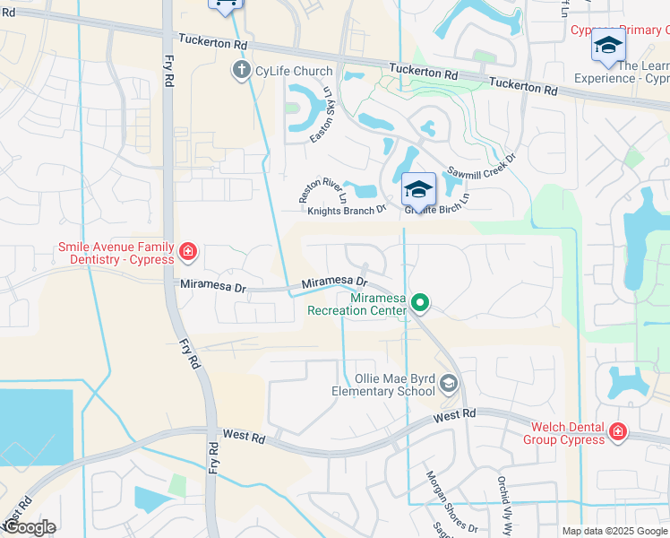 map of restaurants, bars, coffee shops, grocery stores, and more near 9431 Taylor Cliff Lane in Cypress
