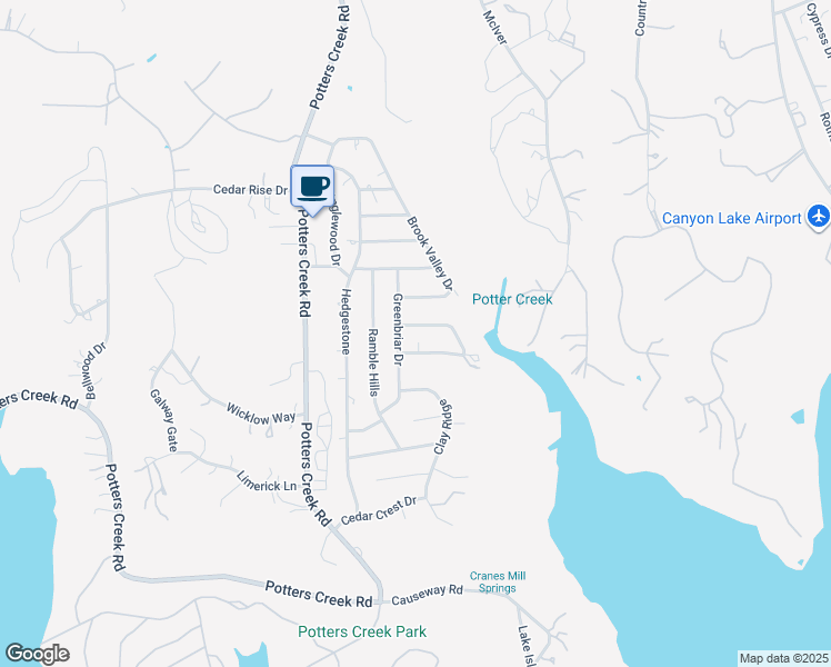 map of restaurants, bars, coffee shops, grocery stores, and more near 1221 Clearcreek Drive in Canyon Lake