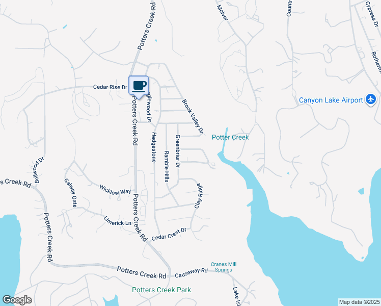 map of restaurants, bars, coffee shops, grocery stores, and more near 1221 Clearcreek Drive in Canyon Lake