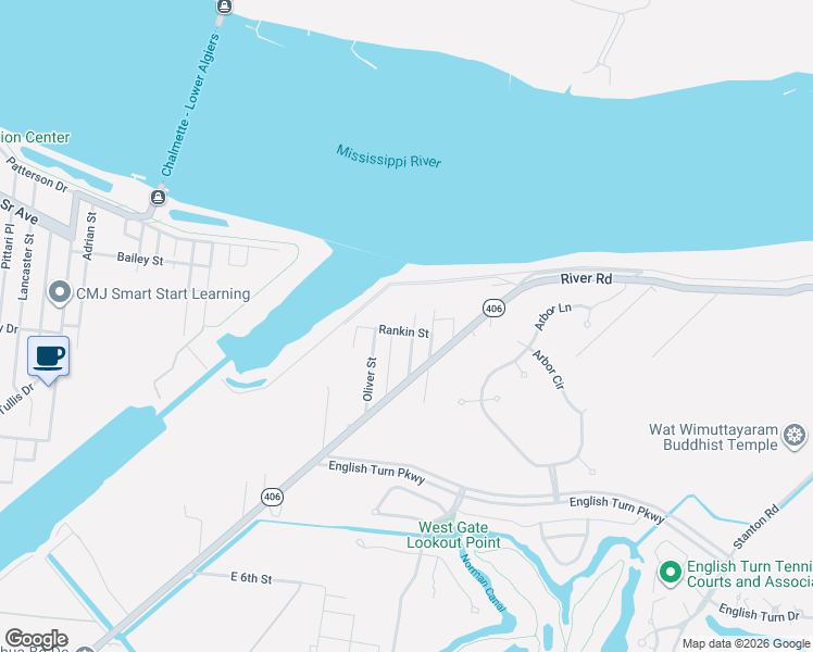 map of restaurants, bars, coffee shops, grocery stores, and more near 8467001 Bryson Street in New Orleans